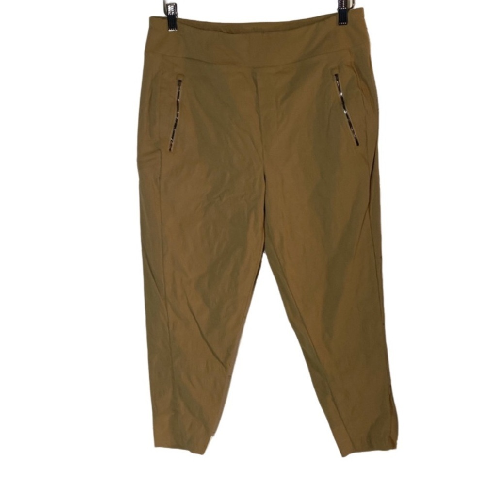 Athleta tan pants. Size 12. Some stretch. Comfy. Working pockets.